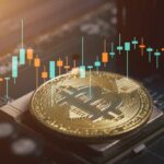 Bitcoin Gold Coin And Defocused Chart Ba