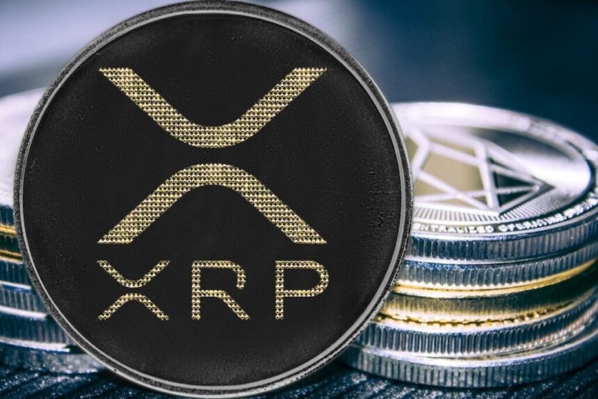 Coin Cryptocurrency Ripple On The Backgr