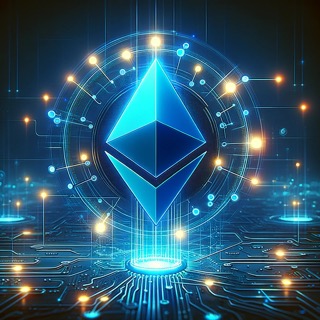 DALL·E 2024 02 08 13.58.11 A sleek and futuristic image featuring the Ethereum Ξ symbol glowing in