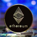 Eth Coin With Blurred Candlestick Chart