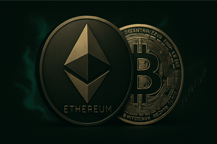 Ethereum vs. Bitcoin ETHBTC analysis concept