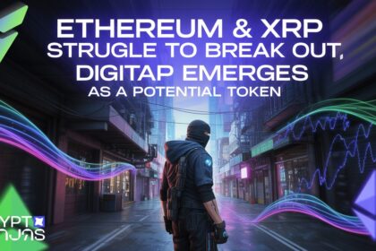 In the center the title Ethereum XRP Struggle…