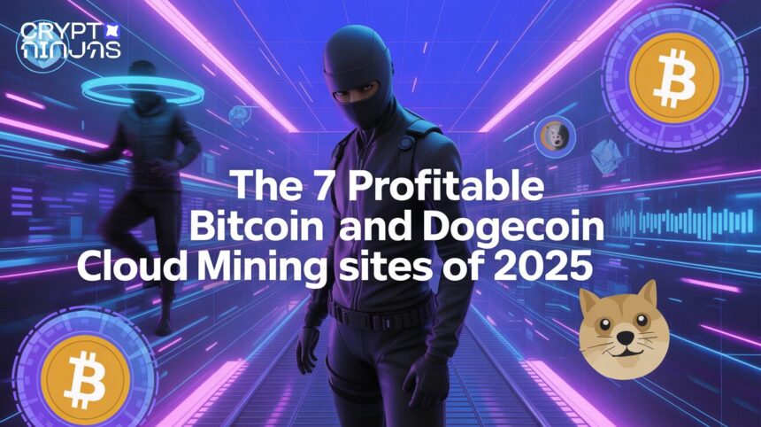 Rising Interest in Cloud Mining: 7 Best Sites for Earning Bitcoin and Dogecoin 1 In the center the title The 7 Profitable Bitcoi…