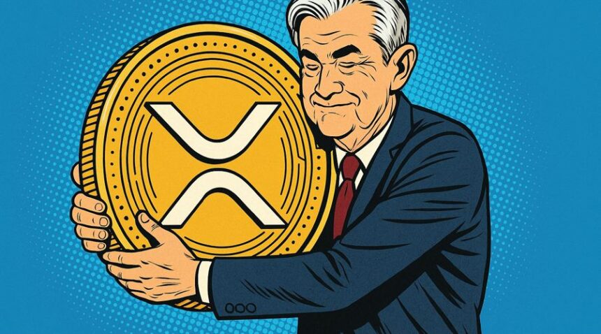 Jerome20Powell20from20Fed20hugging20XRP20token id f7984b4c 2e1b 4733 b601 636900695bfc size900
