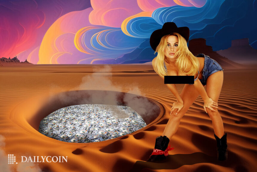 Playboy Sinkhole Money Gone Disappeared Desert Hot Girl Sky web