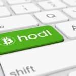 bitcoin hodl keyboard button in green
