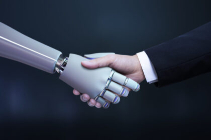 business hand robot handshake artificial intelligence digital transformation 1024x683