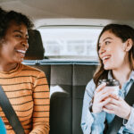 ride share uber lyft friends laugh passenger rideshare