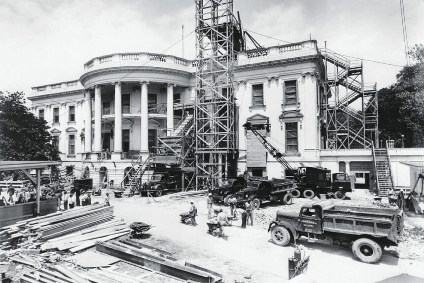 Trump Faces Backlash Over Demolition of White House East Wing for Ballroom Project 1 1 white house renovation truman 1112653.tif.mSeU3rf4MX3nI FhgBkA.4NOVrrzv7p