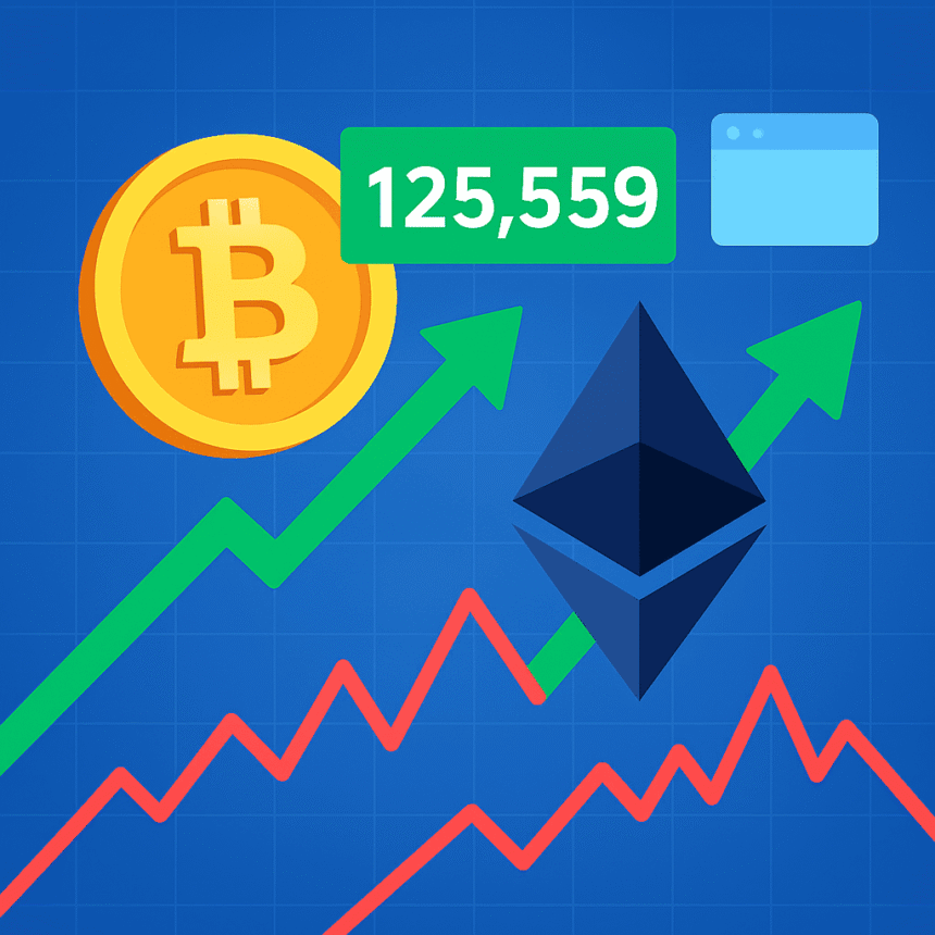 Bitcoin Soars Past August ATH as Ethereum Eyes Breakout 1 Crypto News Today BTC Hits 125K ATH ETH Nears Breakout