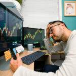 anxious investor watching btc price