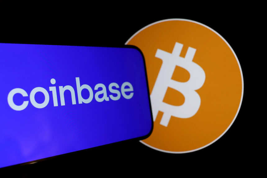 Coinbase Reports Strong Q3 Results, Analysts Upgrade Stock Ratings 1 coinbase logo on phone with bitcoin coin