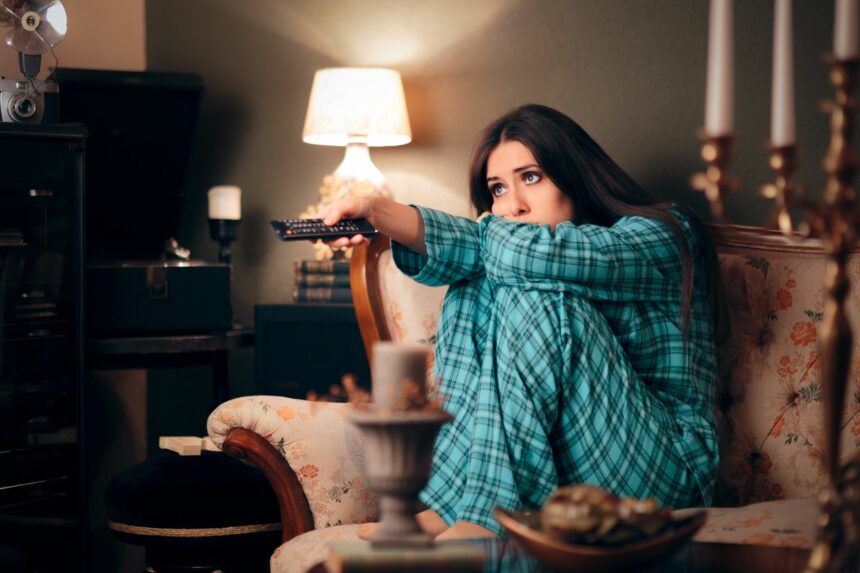 gettywomanwatchingtv
