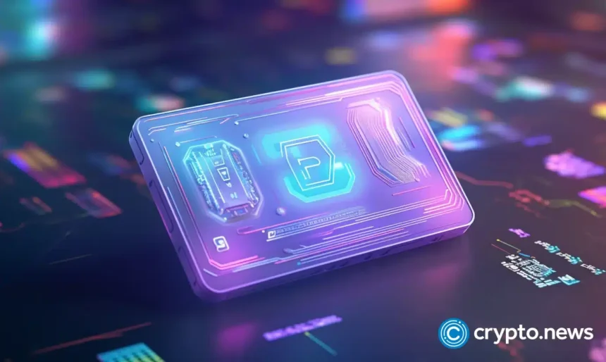crypto news hologram crypto wallet with control panel epic blockchain system background bright tones