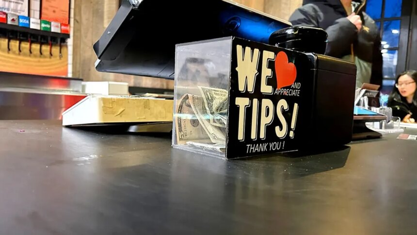 tip jar on counter