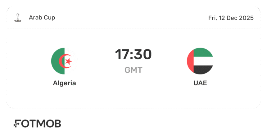 Algeria Set to Face UAE in Arab Cup Match at Al Bayt Stadium on December 12, 2025 1 Algeria Set to Face UAE in Arab Cup Match at Al Bayt Stadium on December 12, 2025