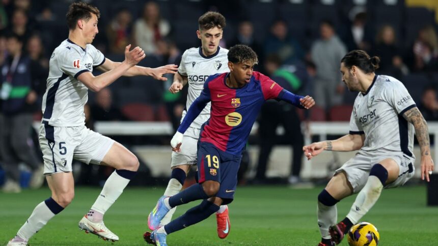 Barcelona busca extender su ventaja como líder ante Osasuna en LaLiga