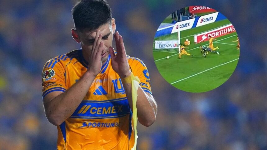 Milagroso desvío salva a Tigres del gol del Toluca en la final de ida
