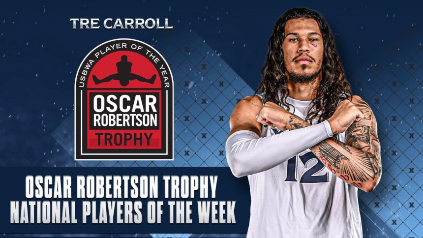 Xavier's Tre Carroll Named USBWA National Player of the Week