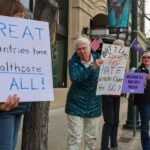 demonstration outside risch office
