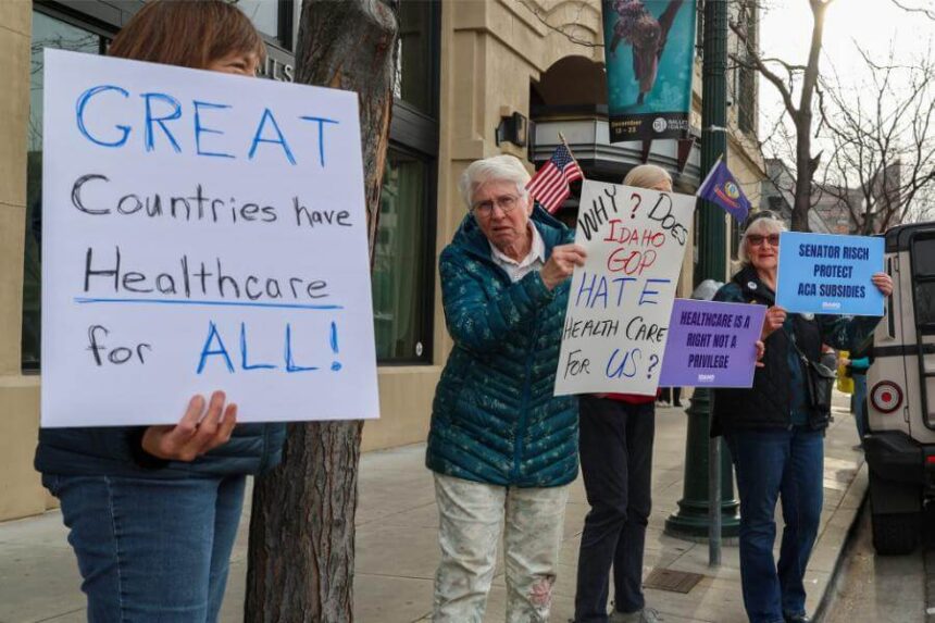 demonstration outside risch office