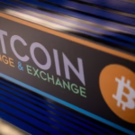 2183657270 istanbul turkey a bitcoin sign is seen at the entrance of a cryptocurrency exchange offic