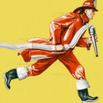 158495177 fireman running with hose