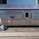 amtrak train passenger suitcase