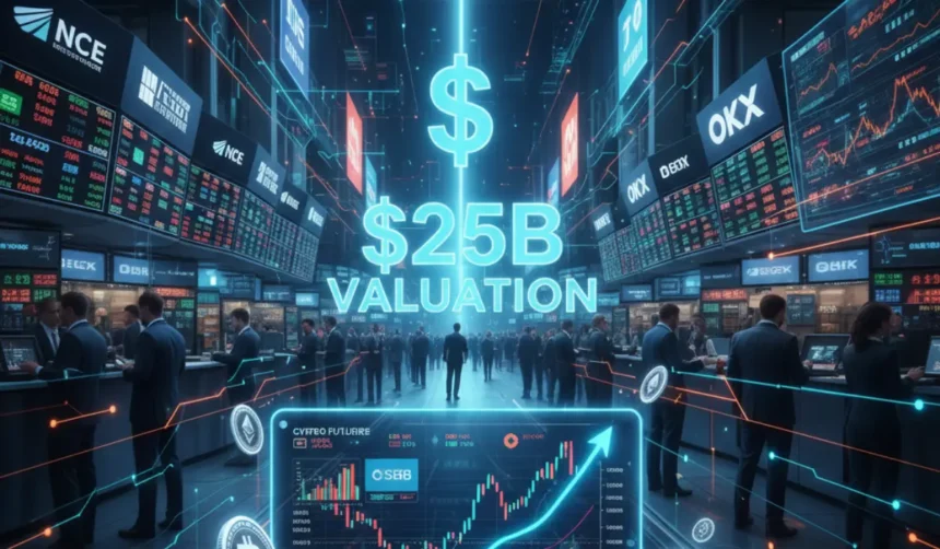 Intercontinental Exchange Invests in OKX, Elevating Valuation to $25 Billion 1 NYSE Parent ICE Takes Stake in OKX at 25B Valuation to Launch Crypto Futures.webp