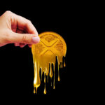 XRP Coin Melting Losing Disappearing Hand web