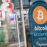 2243397467 nicosia cyprus october 21 a sign reading bitcoin accepted here is seen in the northern pa