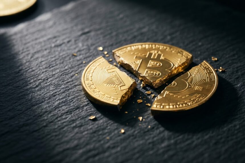 Crypto Crash Hits Trump Family's Wealth But Not Like Everyday Investors 1 Broken Bitcoin scaled